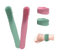 Peigne à coussin d'air pour cheveux longs, cheveux bouclés, massage du cuir chevelu, coiffage à la maison, rangement facile, peigne circulaire en silicone (vert + rose)
