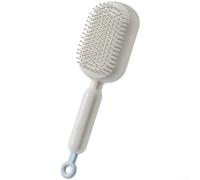 Peigne à coussin d'air télescopique, antistatique avec design réglable pour massage du cuir chevelu, nettoyage en profondeur (blanc)