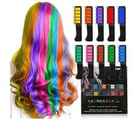 Peigne à Craie Coloré Pour Les Cheveux, Teinture Temporaire De Couleur Vive Pour Les Filles Et Les Enfants, Craie Capillaire Lavable Pour La Fête Le Maquillage Et Le Look Cosplay (10 Couleurs)