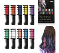 Peigne à craie pour cheveux, 10 couleurs festives, amusantes, lavables et sans danger pour la peau, pour anniversaire, Noël, Nouvel An, cosplay, fête