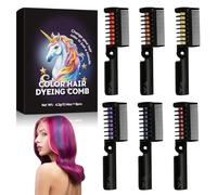 Peigne à craie pour cheveux, 6 couleurs, colorant instantané, arc-en-ciel, mascara temporaire pour cheveux colorés, lavables, pour filles et femmes, mascara capillaire doux et durable pour tous les
