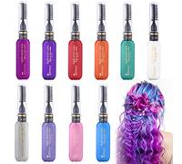 Peigne à craie pour cheveux, coloration temporaire, non toxique et lavable, pour carnaval, cosplay, fête, Noël, Halloween, anniversaire (10 couleurs)