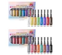 Peigne à craie pour cheveux - Mascara - 8 craies lavables - Coloration temporaire pour cheveux - Transformez les accessoires de cuisinière pour adultes en quelques minutes