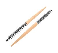 Peigne à Crêper Fin Beige, 2 Pièces, Bois Métal Nylon pour Volume Racines