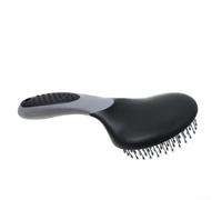 Peigne à crinière de cheval avec poignée en caoutchouc antidérapant pour le toilettage de la queue d'équine et la perte de cheveux, brosse démêlante pour l'épilation des poils morts, accessoire