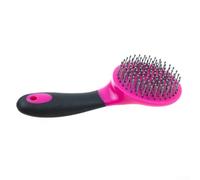 Peigne à crinière de cheval avec poignée en caoutchouc antidérapant pour le toilettage de la queue d'équine et la perte de cheveux, brosse démêlante pour épilation des poils morts, accessoire