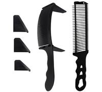 Peigne à décoloration pour hommes, 2 pièces, peigne de barbier antidérapant, résistant à la chaleur, dessus plat avec étrier cheveux réglable et incurvé pour la maison et le Salon