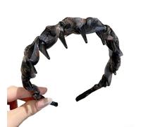 Peigne à dents en fil plastique de style campagnard, bandeau flexible pour un port sûr et confortable (noir)