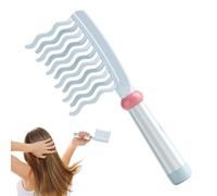 Peigne à Dents Espacées - Pour Cheveux Bouclés,Outil Coiffure Manche Ergonomique Double Rangée Volume Massant Cuir Chevelu Femmes