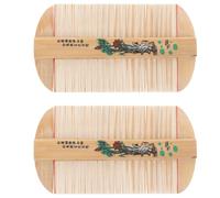 Peigne à Dents Fines Multifonction en Bambou 2 Pièces pour Coiffure