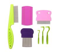 Peigne à dents fines pour chat, peigne démêlant pour chiens | Kit de peignes démêlants anti-puces pour chats, 7 pièces | Peigne de nettoyage pour animaux de compagnie, fournitures de toilettage pour c