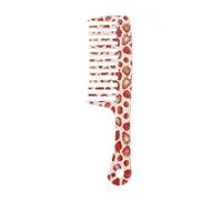 Peigne à dents larges à motif fraise d'été, 2 pièces, conçu for un nœud lisse, adapté à tous les Types de cheveux(Color2)