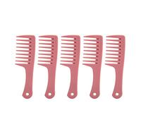 Peigne à dents larges coiffure antistatique poignée ergonomique bord rond sûr peigne de coiffure pratique pour la maison voyage bureau 5 pièces ABS 16,2 x 4,8 cm