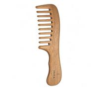 Peigne à dents larges en bois de santal vert naturel pour soins capillaires, cuir chevelu et remède contre la perte de cheveux