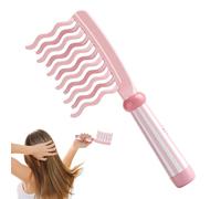 Peigne à Dents Larges, Peigne à Cheveux Bouclés à Grosses Dents, Outil Coiffure Manche Ergonomique Double Rangée Volume Massant Cuir Chevelu Femmes