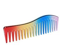 Peigne à dents larges, peigne pour cheveux bouclés, sans poignée, peigne démêlant en plastique résistant à la chaleur, peigne de salon pour cheveux bouclés, démêlés et mouillés (#2)