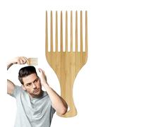 Peigne à dents larges pour cheveux bouclés - Bambóo | Peigne à dents larges pour cheveux mouillés | Soin démêlant pour cheveux épais et boucles | Cômb multifonction, pic à barbe, bois de bambou
