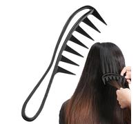Peigne à dents larges pour cheveux bouclés - Outil démêlant à grandes dents de requin | Parfait pour les cheveux épais ondulés | Peigne professionnel pour cheveux secs et humides | Idéal pour les