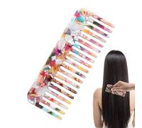 Peigne à en acétate - 4,65 x 1,81 pouces - Peigne en forme de tortue antistatique en marbre - Petit sac à main de voyage - Peigne démêlant pour cheveux, fait à la main - Coupe polie - Peigne de