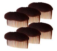 Peigne à Insérer pour Coiffure 6 Pièces, Volume Invisible | Base pour Chignon et Updos, Finition Mate Non Réfléchissante, Coffret Couleur Café pour Photo et Voyage