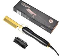 Peigne À Lisser Électrique Chauffant,Peigne À Lisser 2 En 1,Peigne À Lisser Afro,3 Réglages De Température,Peigne Chaud Portable De Voyage