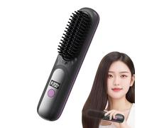 Peigne à lisser les cheveux, brosse à lisser sans fil | Peigne à lisser portable, brosse à lisser rechargeable | Brosse lissante à chauffage rapide, peigne chaud réglable pour femmes
