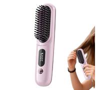 Peigne à lisser les cheveux, outil sans fil avec batterie longue durée - Mini peigne à ionique chaude - Pour femmes, maman, famille, maison, voyage, intérieur et extérieur, salons et dortoirs