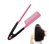 Peigne à lisser les cheveux, peigne antistatique en forme de V, brosse à cheveux pour salon de coiffure, brosse à cheveux lissante pour fer plat, brosse de lissage professionnelle pour le toilettage
