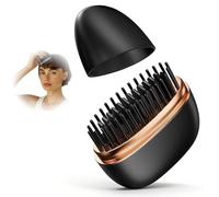 Peigne à lisser sans fil avec chargement USB - Brosse à lisser portable sans fil avec plaques en céramique à chauffage rapide pour un coiffage lisse et sans frisottis à la maison ou en voyage - Noir