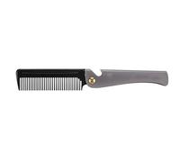 Peigne à Moustache Pliant pour Hommes, Peigne de Mise en Forme de Moustache de Poche Pliable, Lisseur de Barbe pour Hommes, Peigne à Barbe à Dents Rondes en Acier Inoxydable