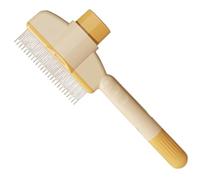 Peigne à nouer, brosse de toilettage pour chien | Outil d'aiguille en acier autonettoyant avec fonction bouton et dents fines pour enlever les poils morts de chat, les chiots, les nœuds et le