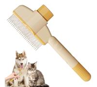 Peigne à nœud en poils de chat - Acier inoxydable ABS 20 x 8 cm | Peigne d'épilation d'animaux de compagnie Fonction bouton Brosse de toilettage pour chien Outil de nettoyage pour poils morts Démêler