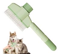 Peigne à nœuds pour animaux de compagnie, peigne anti-nœuds pour chien - Peignes de toilettage pour chat | Fonction bouton Peigne à aiguilles en acier pour animaux de compagnie Brosse de nettoyage aux