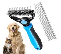 Peigne à nœuds pour chien - Peigne pour enlever les nœuds - Peigne double face pour enlever les poils d'animaux - Brosse de toilettage pour chat pour - Brosse droite en acier à dents denses