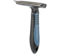 Peigne à poils longs 10 × 15 cm gris foncé/bleu