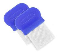 Peigne à Poux, 2 Pcs Peigne à Dents en Acier Inoxydable et Peigne à Dents Double Face, Peignes D'élimination des Poux