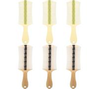 Peigne à Poux Double Face avec Poignée, Lot de 6, Plastique Vert Noir | Dents Fines et Large Format, Prise Ergonomique, Toilettage Précis pour Chats, Chiens, Garçon et Filles et Adultes