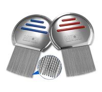 Peigne à Poux - (Paquet de 2) Peigne en Acier Inoxydable et Traitement Anti-Poux Efficace, Meilleurs Résultats pour Enfants et Adultes