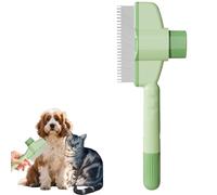 Peigne à puces pour chiens, brosse autonettoyante pour chiens, peigne à dents en métal en acier inoxydable pour animaux de compagnie qui tombent et s'emmêlent (vert)