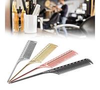 Peigne à queue à dents fines Peigne en aluminium pour coiffeur, Peigne à cheveux pointu, Peigne à cheveux professionnel pour salon de coiffure, Peigne de coiffure en métal