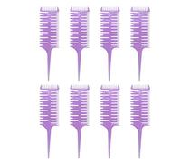 Peigne à queue ABS violet, outil de coiffure, longue queue, pour Salon de maison, 8 pièces