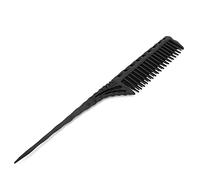 Peigne à queue, peigne à cheveux à 3 rangées, fournitures de salon de coiffure avec poignée antidérapante pour démêler, définir et séparer les boucles (Noire)