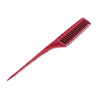 Peigne à queue, peigne à cheveux à 3 rangées, fournitures de salon de coiffure avec poignée antidérapante pour démêler, définir et séparer les boucles (Rouge)
