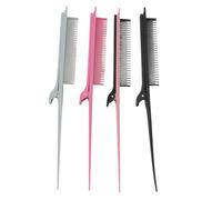 Peigne à reflets de queue de rat 4 couleurs avec pince, brosse de coiffure professionnelle, outil de séparation de permanente de teinture de cheveux de salon, peigne taquin pour