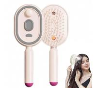 Peigne à vaporisation multifonctionnel de massage Type-C rechargeable portable avec antistatique et démêlant, masseur de cuir chevelu à vibration pour tous les types de cheveux (rose)