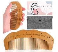 Peigne Accouchement Bois, Cadeau Femme Enceinte, pour Future Maman, Cadeau Grossesse/Naissance Maman, pour Kit Post Partum Maternité