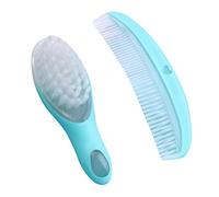 Peigne àfro Brosse à peigne souple Set Soft Peign pinceau for le cuir chevelu nouveau-né et le soin des cheveux fœtal Fournitures 2pcs / set Peigne Chauffant(Blue)
