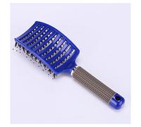 Peigne àfro Cheveux Brosse Scalp Massage Peigne Brochettes Brosse à cheveux et Nylon Femmes humides Démarrage bouclés Brosse à cheveux for salon Toiles de coiffure Outils Peigne Chauffant(Type A Blue)