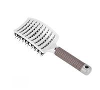 Peigne àfro Cheveux originaux, peigne poils peigne poils cheveux brosse de cheveux Détangle poux massage peigne femme enchevêtress coiffure Peigne Chauffant(White with Hair)