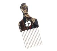 Peigne afro en métal pour homme et femme